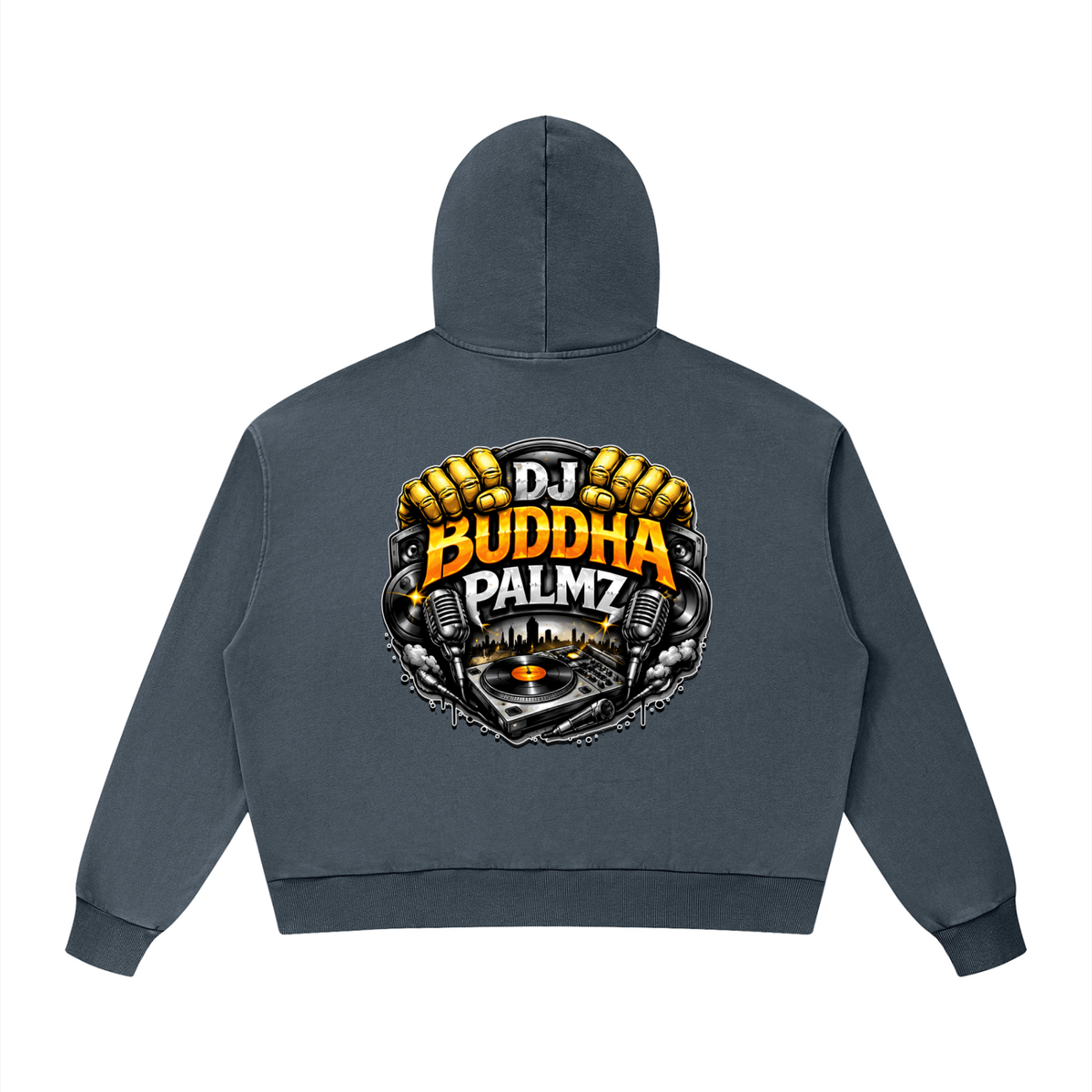 Basement Kemist™ “Buddha Palmz” Mineral Wash Boxy Full-Zip and Pullover Set