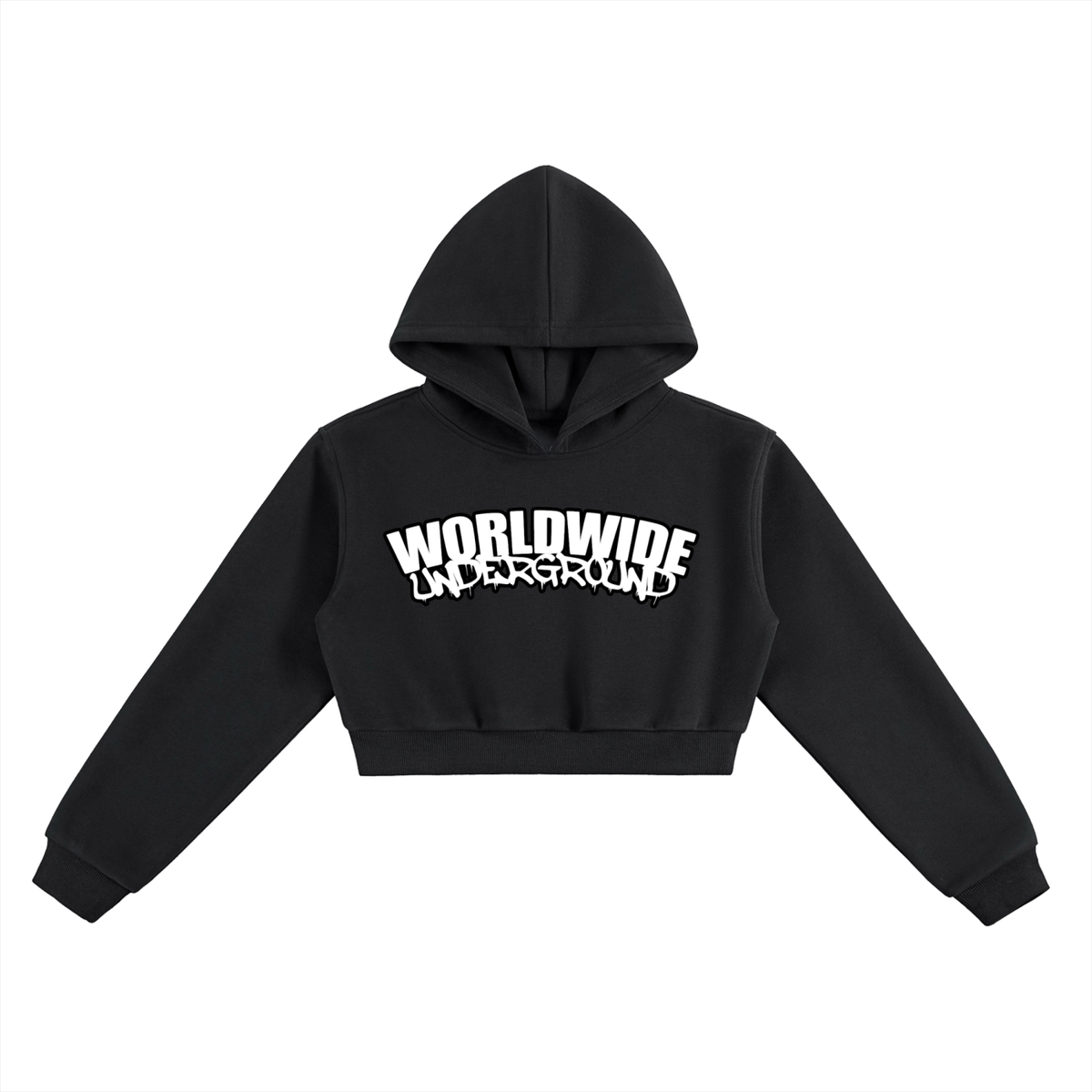 "Worldwide Underground" Cropped Hoodie