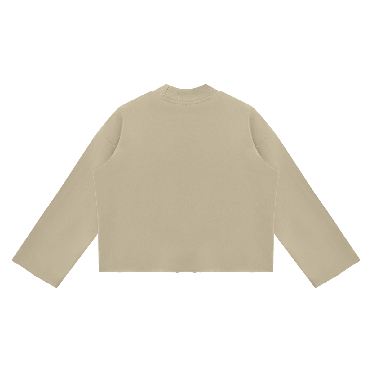 PYN™ "WUSA" Women's Mock Neck Raw Edge Boxy Sweatshirt