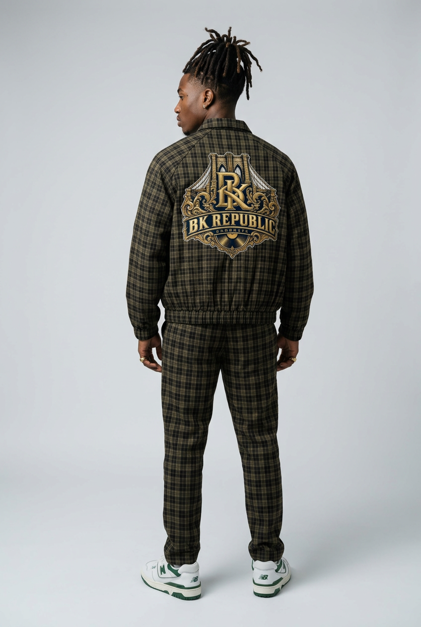 Brooklyn Republic Essentials™ "Da Boom Bap" Plaid Wide Leg & Jogger Set