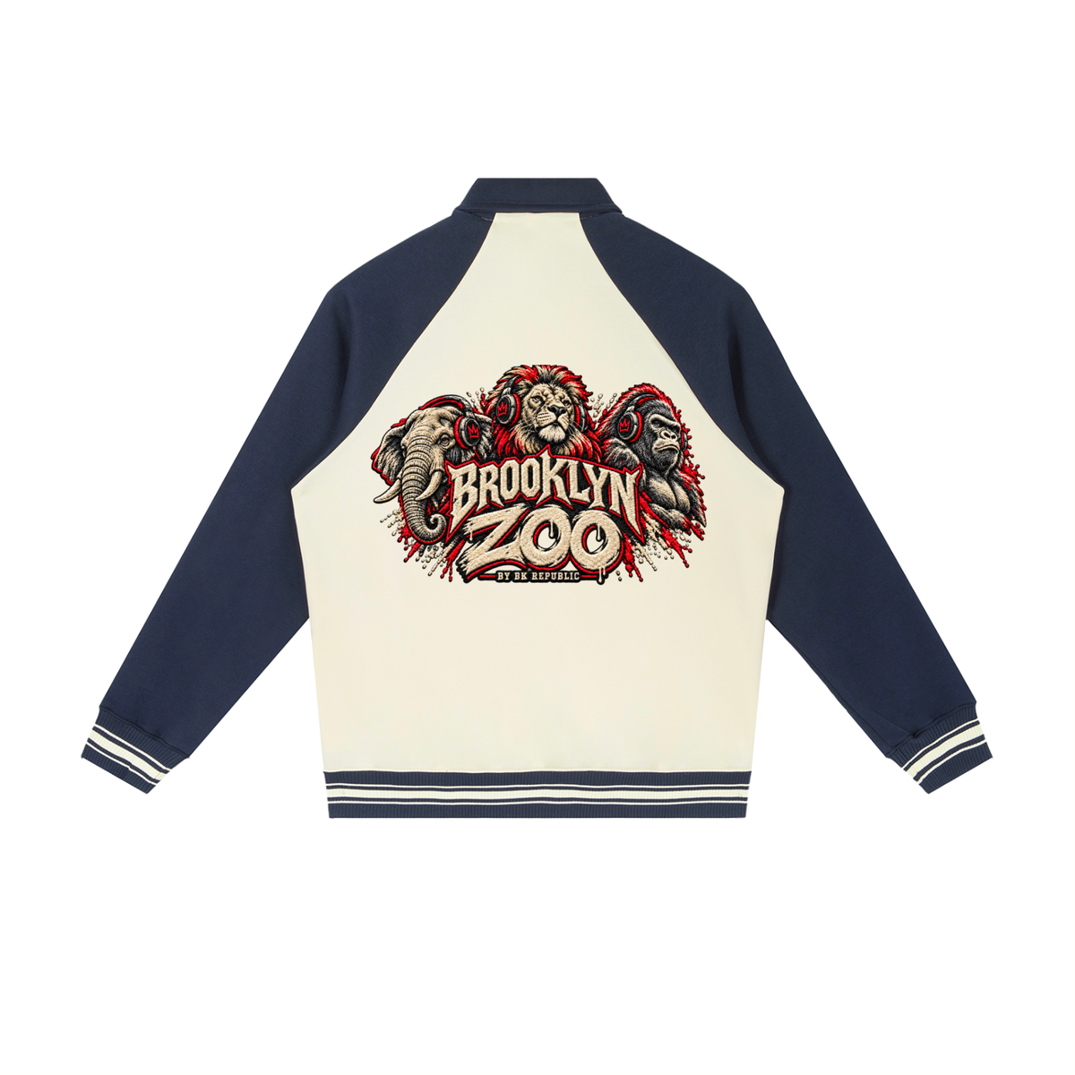 Brooklyn Zoo™ "Father Mantis" Contrast Raglan Sleeve Baseball Jacket