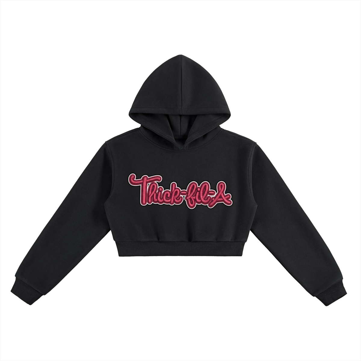 Taya Marie™ "Thick-Fil-A" Cropped Hoodie