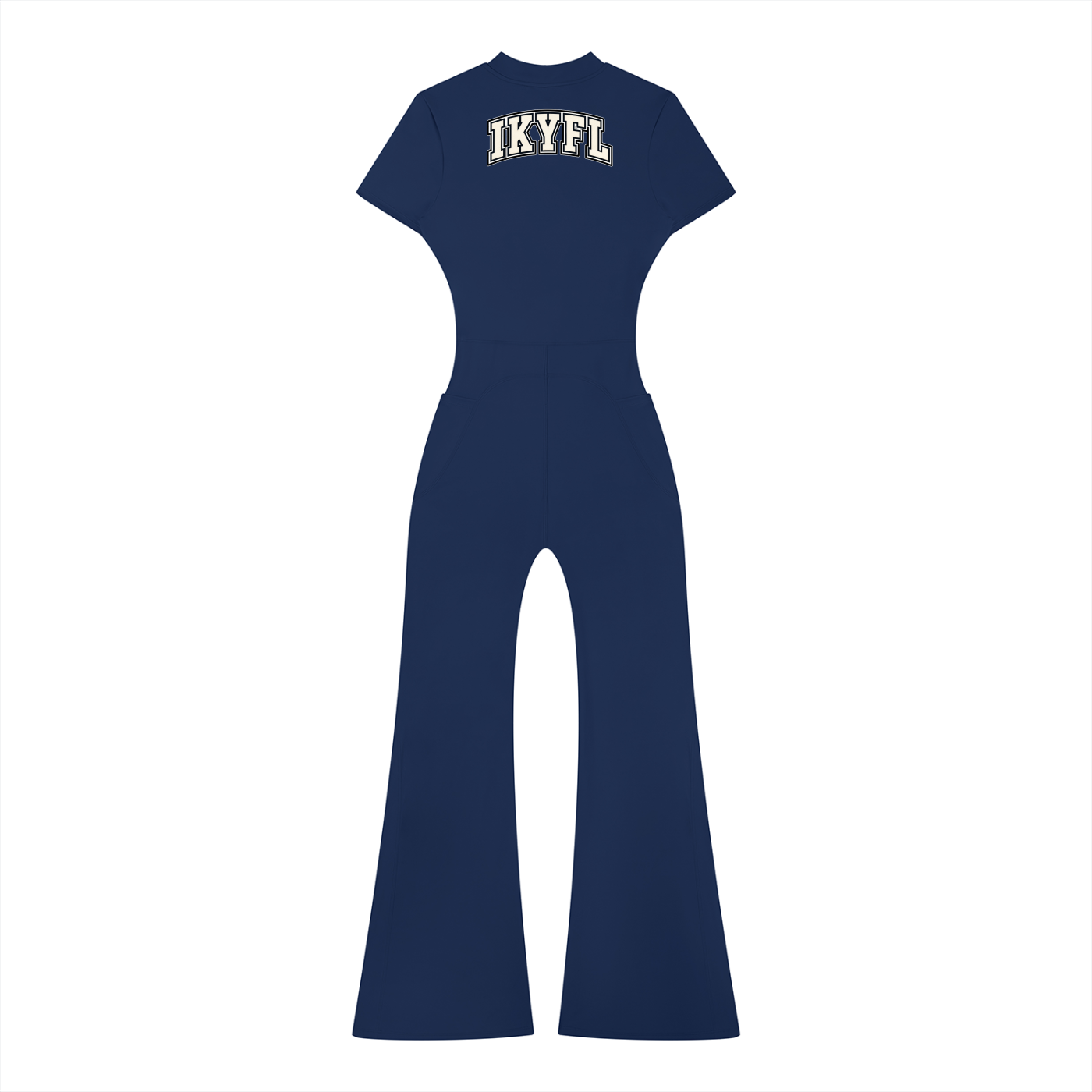 "Brooklyn Republic Essentials" Women’s Tight Flared Leg Quarter-Zip Jumpsuit