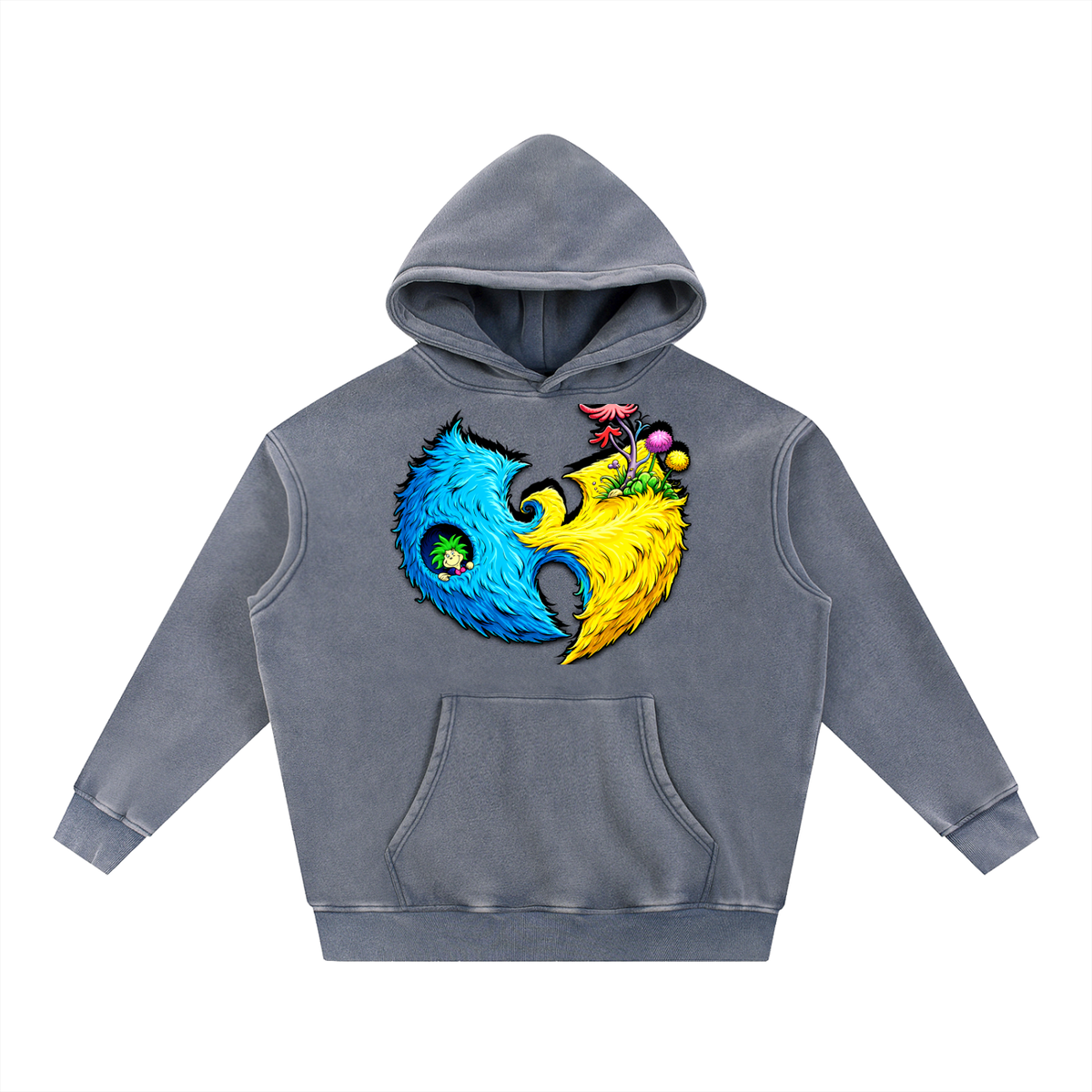 PYN™ "Wally Champ" Snow Wash Fleece Oversize Hoodie