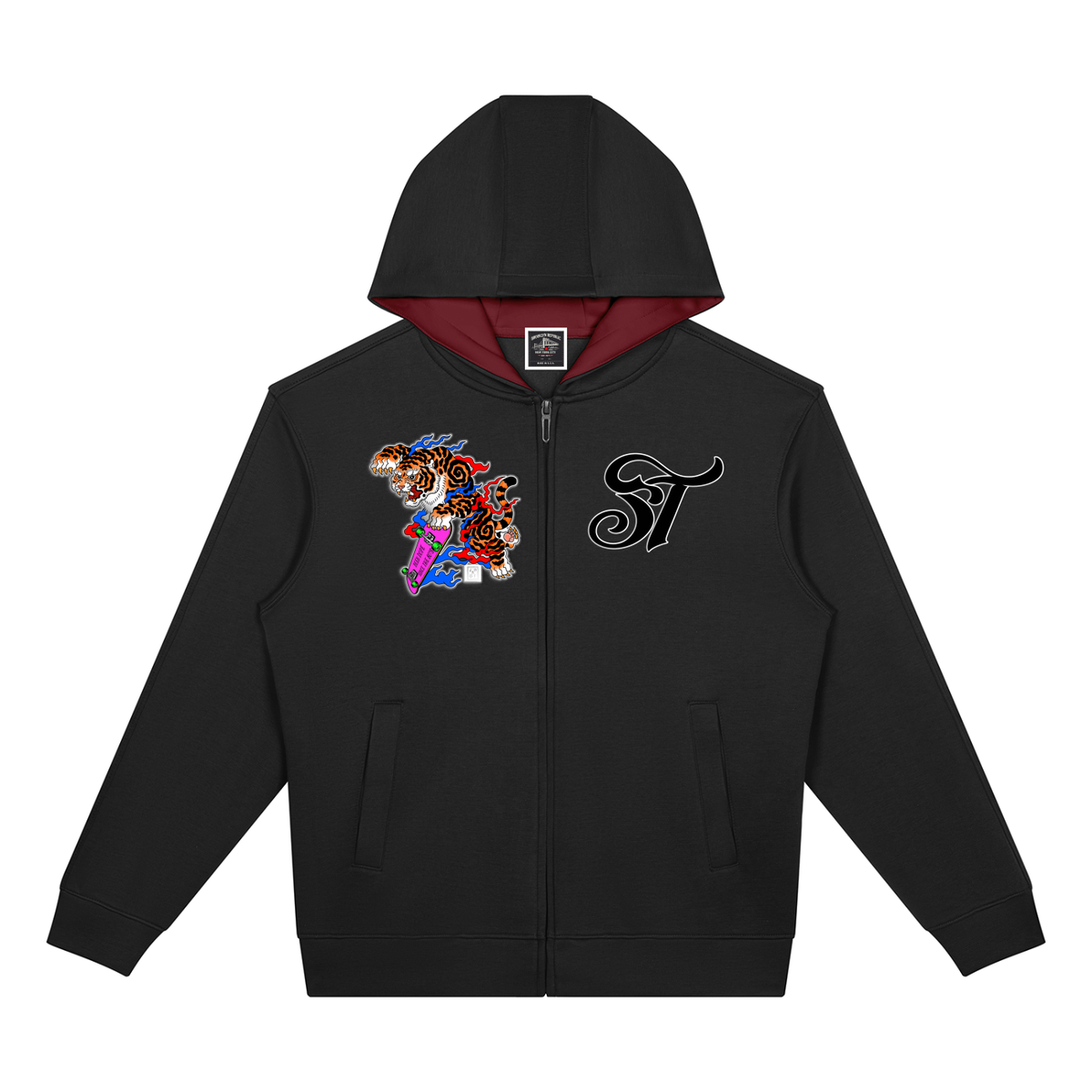 Brooklyn Zoo™ "Sheir-Khan" Drop Shoulder Full Zip Hoodie