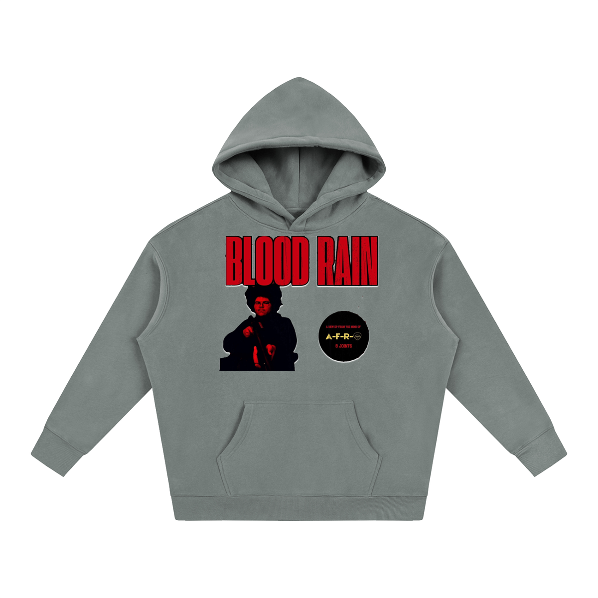 "Blood Rain" Oversize Fleeced Hoodie