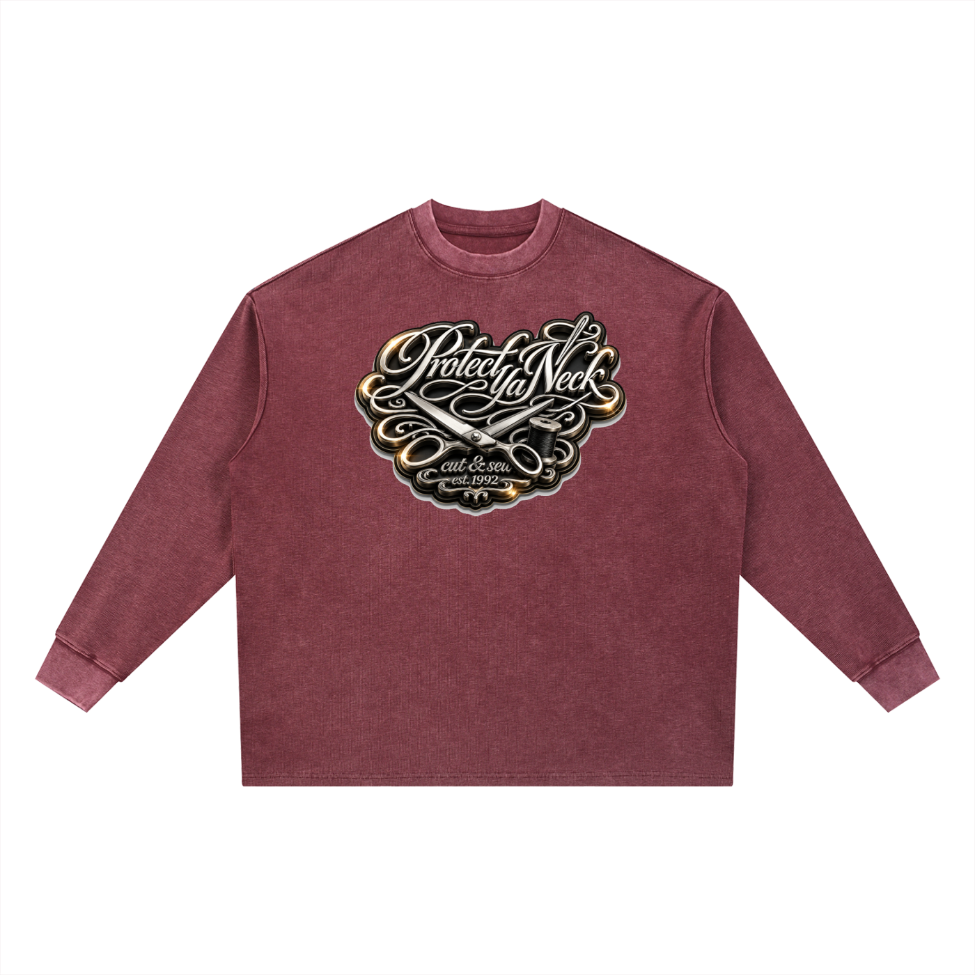 PYN™ "Cut & Sew" Standout Mineral Wash Waffle Oversized T-Shirt