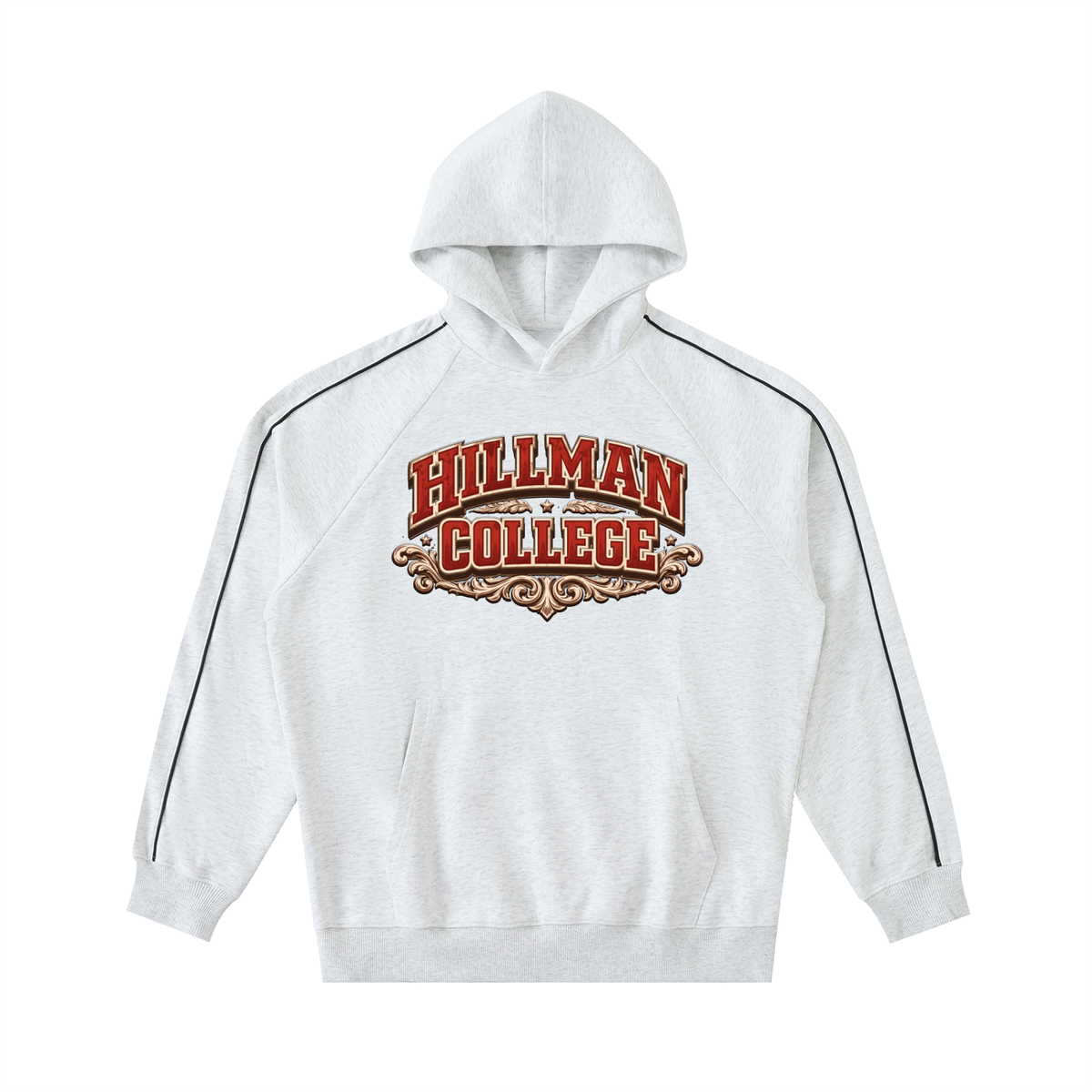 “Hillman” Contrast Piping Raglan Hoodie