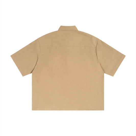 "Brooklyn Republic Essentials" Boxy Heavyweight Short Sleeve Button-Up