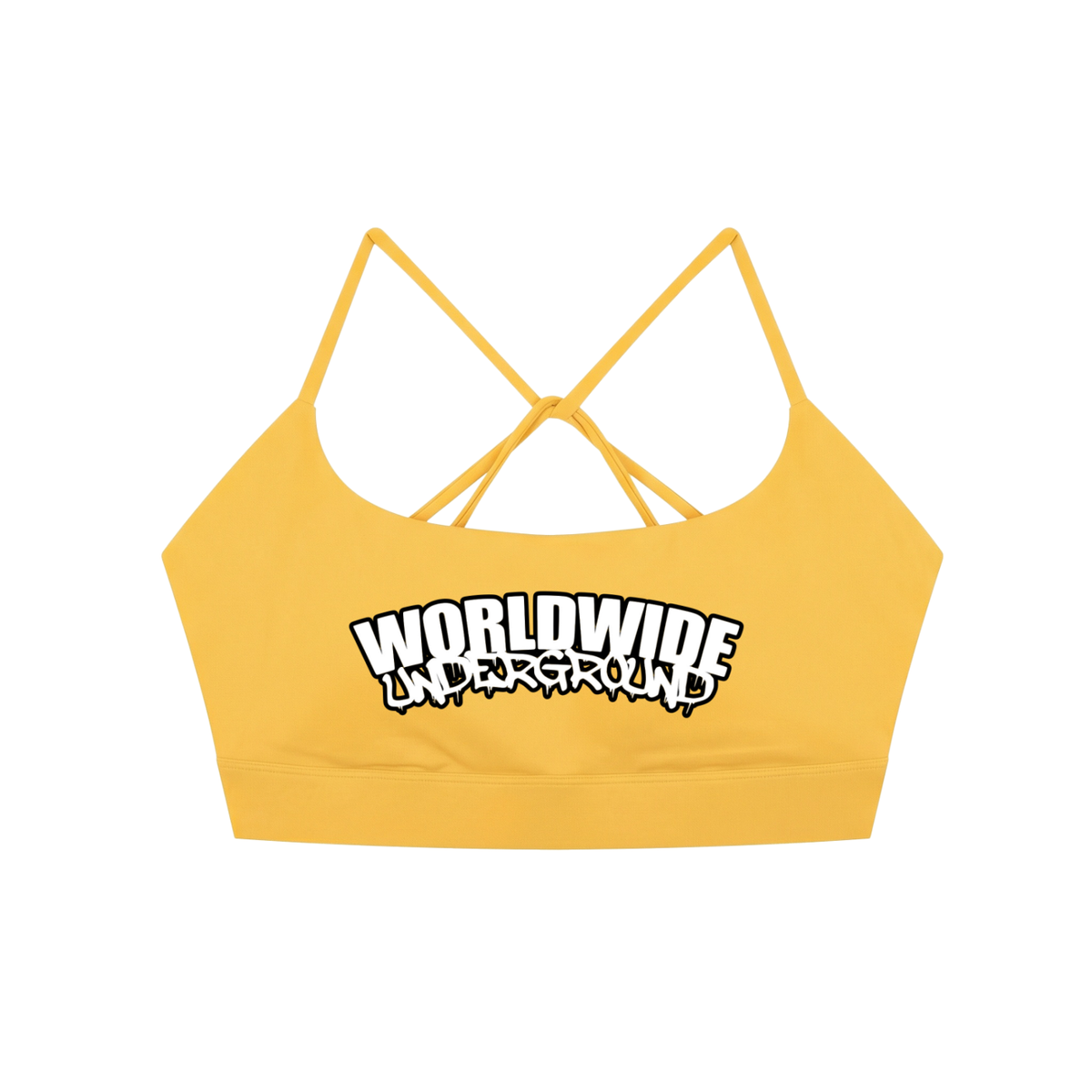 "Worldwide Underground" Criss Cross Yoga Sports Bra