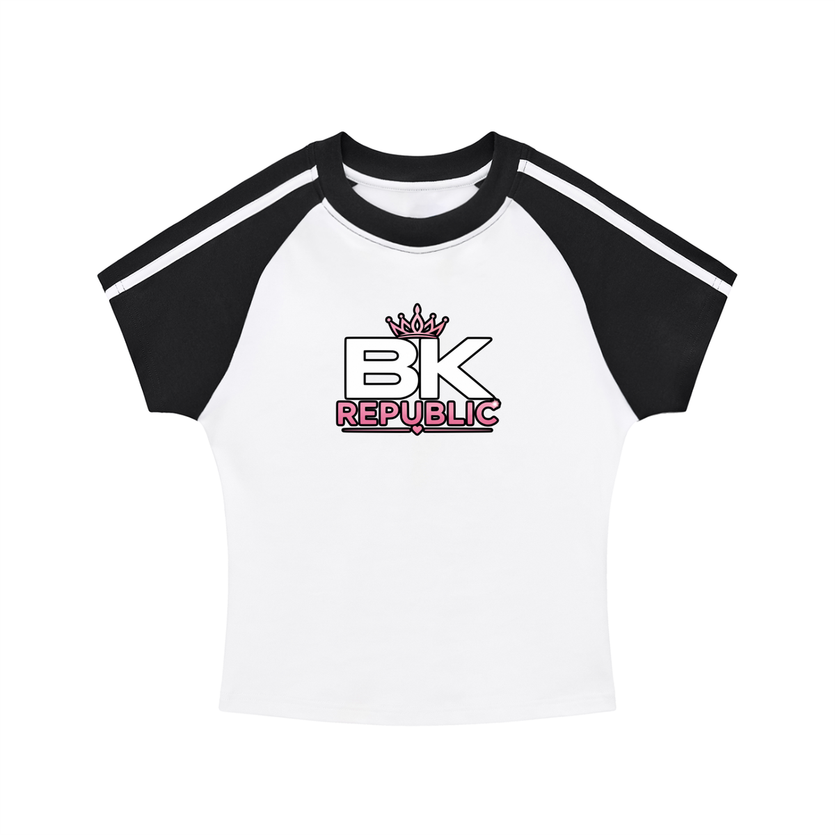 Brooklyn Republic Essentials™ Women's Contrast Stripes Bodycon Raglan Sleeve T-Shirt
