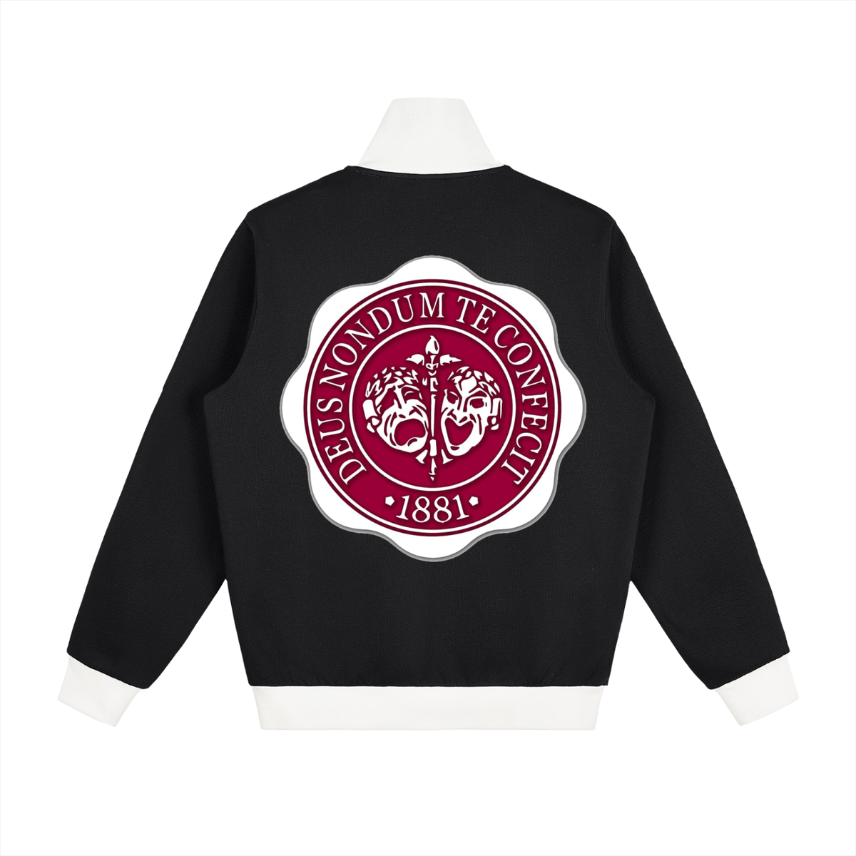 "Hillman College" Contrast Side Stripe Fleece Track Jacket