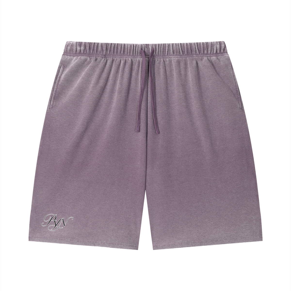 PYN™ "PYN" Vintage Wash Sunfade Waffle Raw Hem Shorts