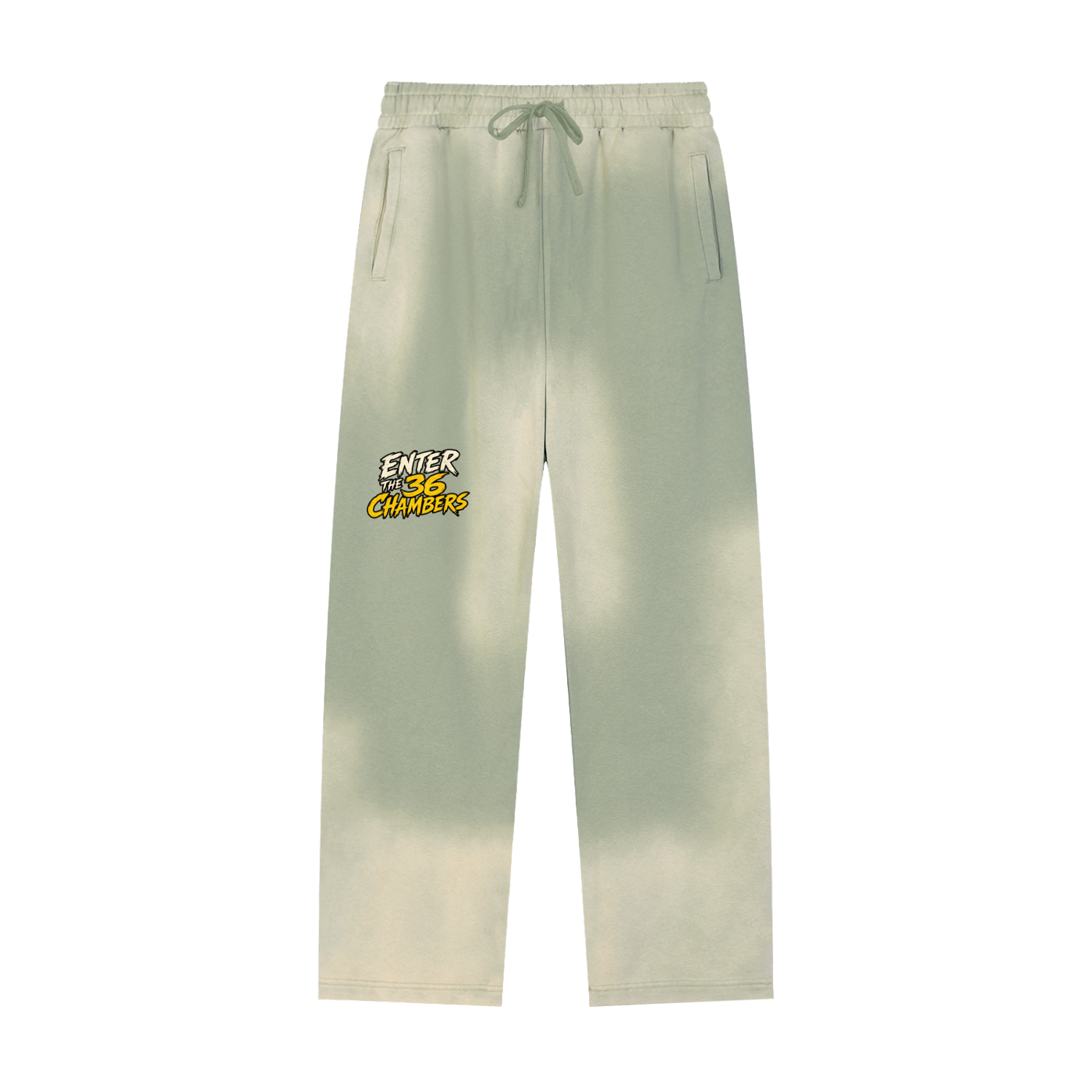 PYN™ x BKRP™ "Enter the 36 Chambers" Sun Fade Raw Edge Straight-Leg Sweatpants