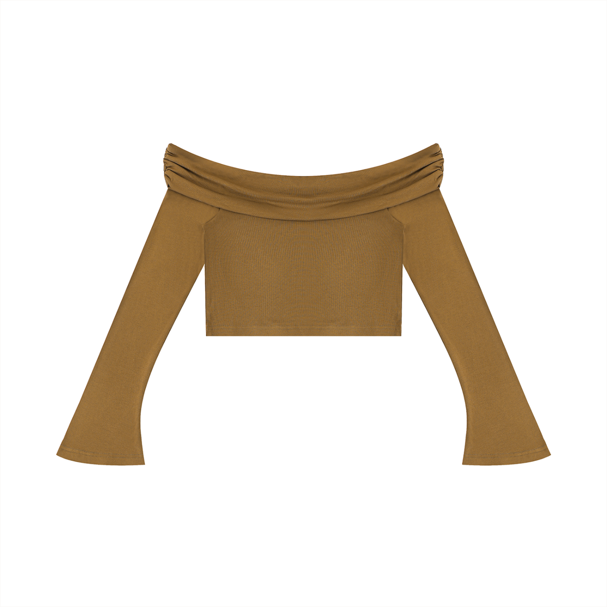 Brooklyn Republic Essentials™ Women's Off-the-Shoulder Bell Sleeve Crop