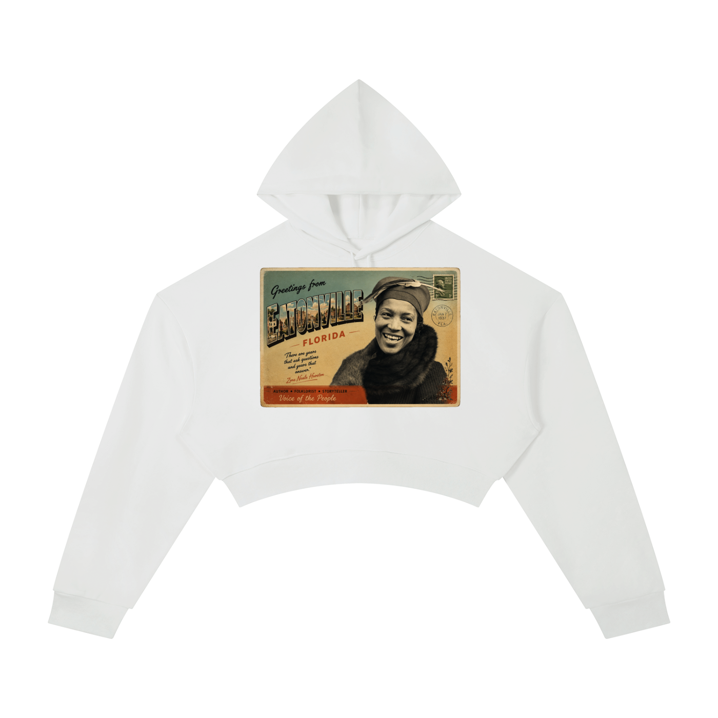 "Zora Neale Hurston" Cropped Hoodie