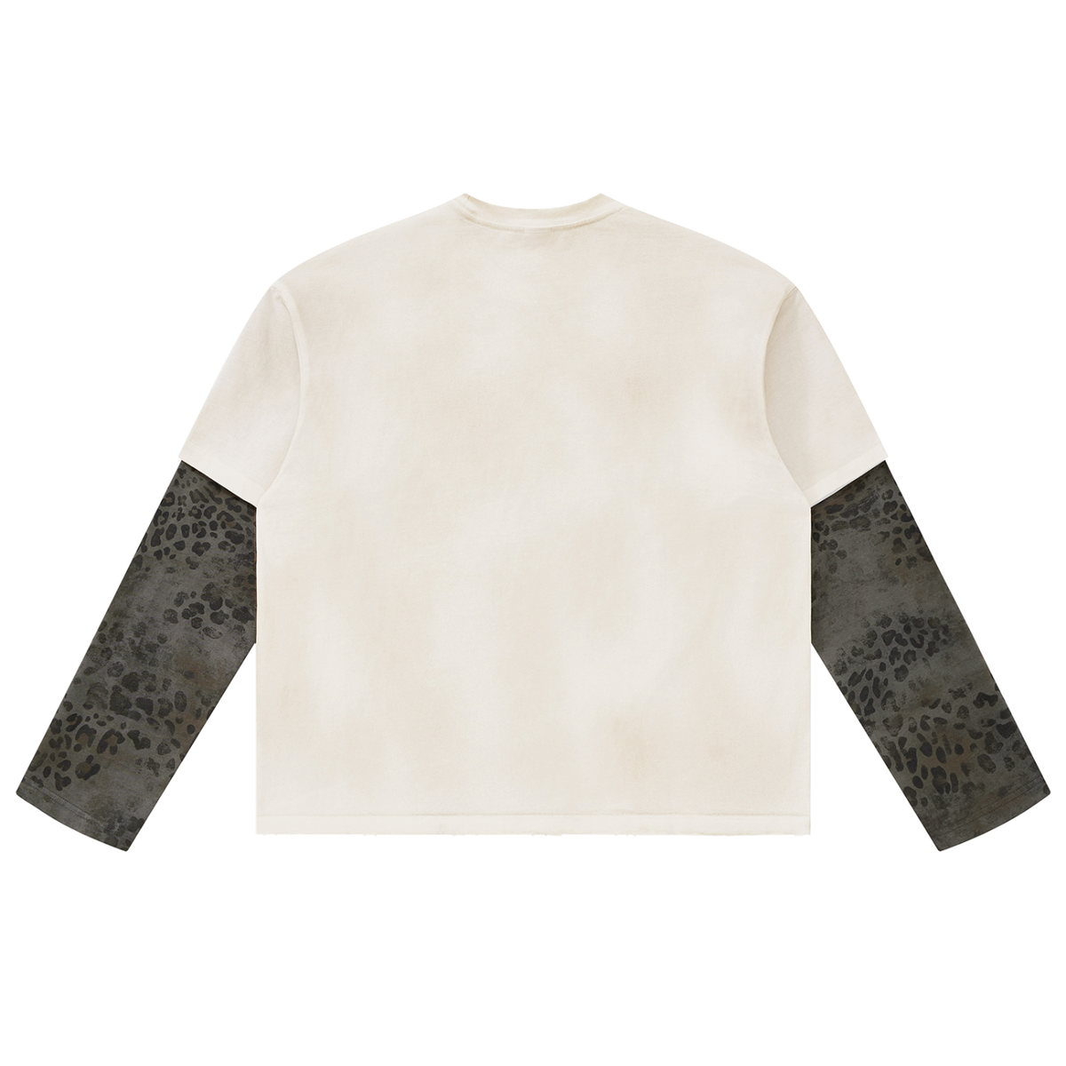 Brooklyn Zoo™ "Ed Hard-ly" Vintage Wash Leopard Paneled Layer T-Shirt