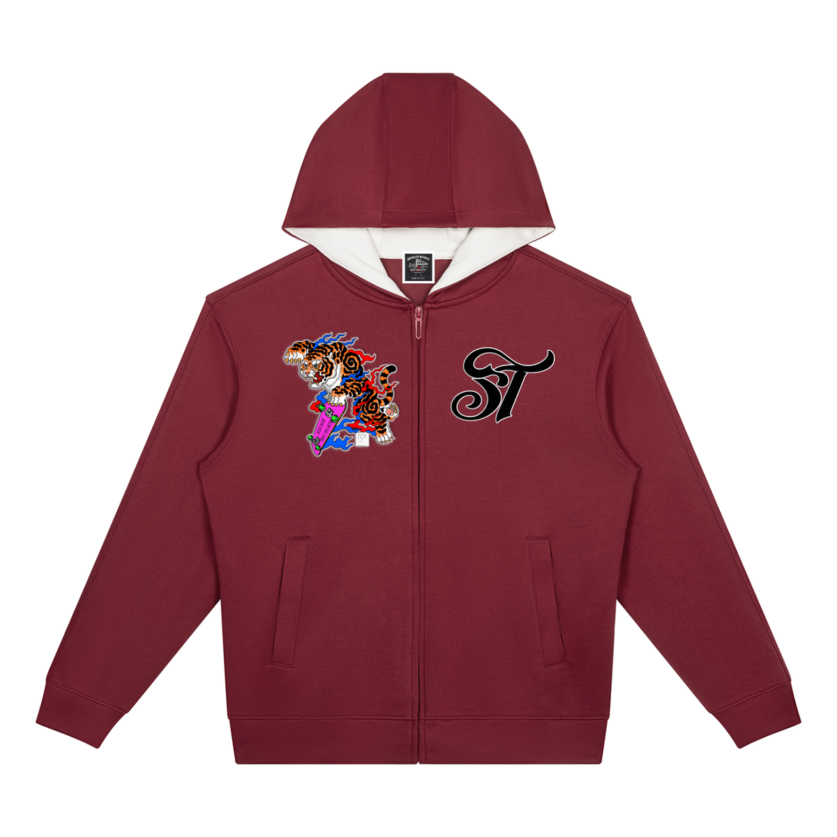 Brooklyn Zoo™ "Sheir-Khan" Drop Shoulder Full Zip Hoodie