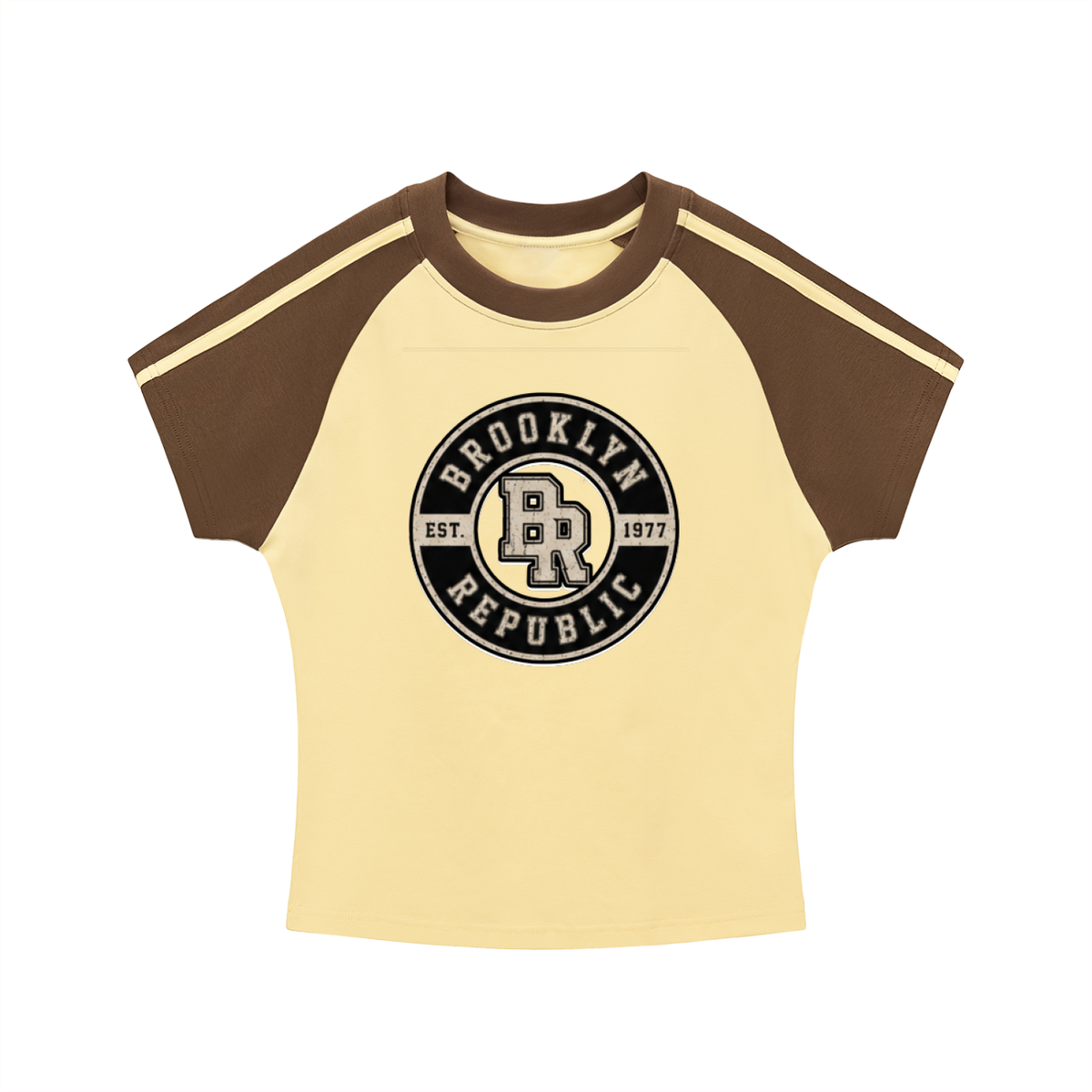 Brooklyn Republic Essentials™ Contrast Stripes Bodycon Raglan Sleeve T-Shirt