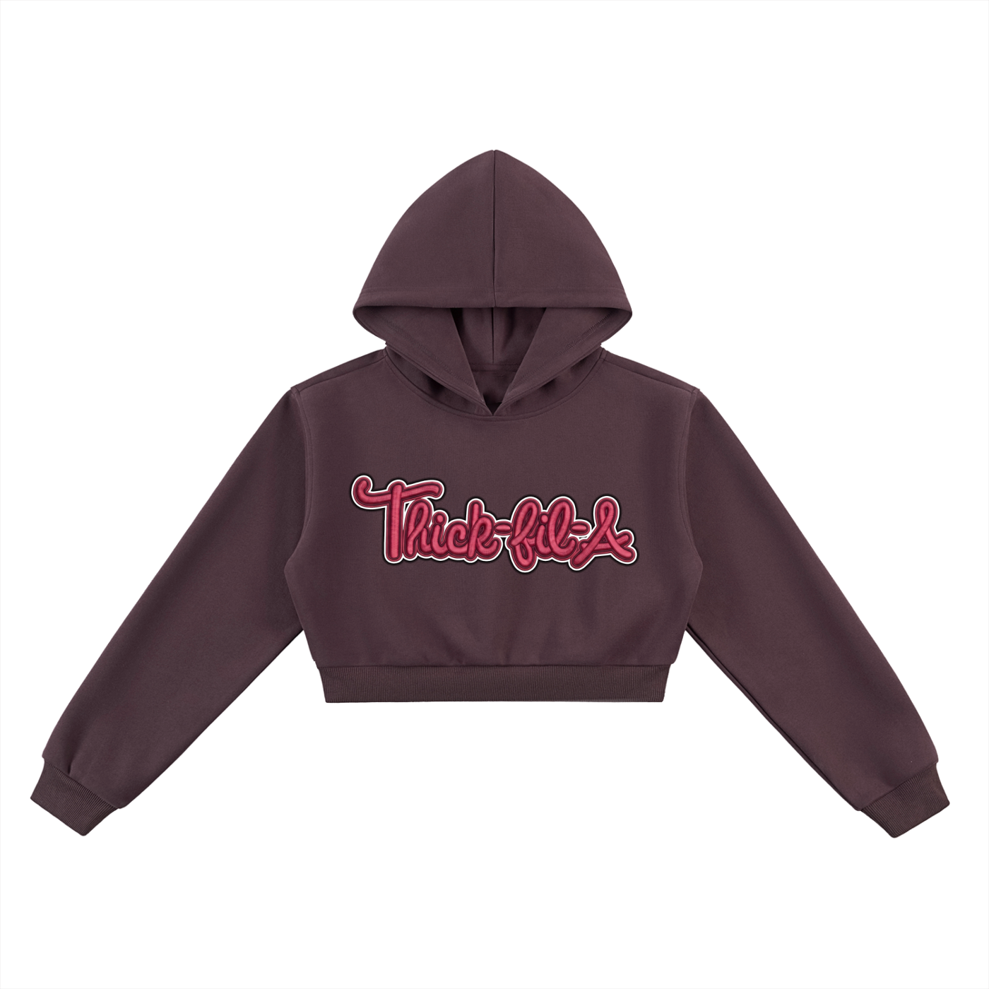 Taya Marie™ "Thick-Fil-A" Cropped Hoodie