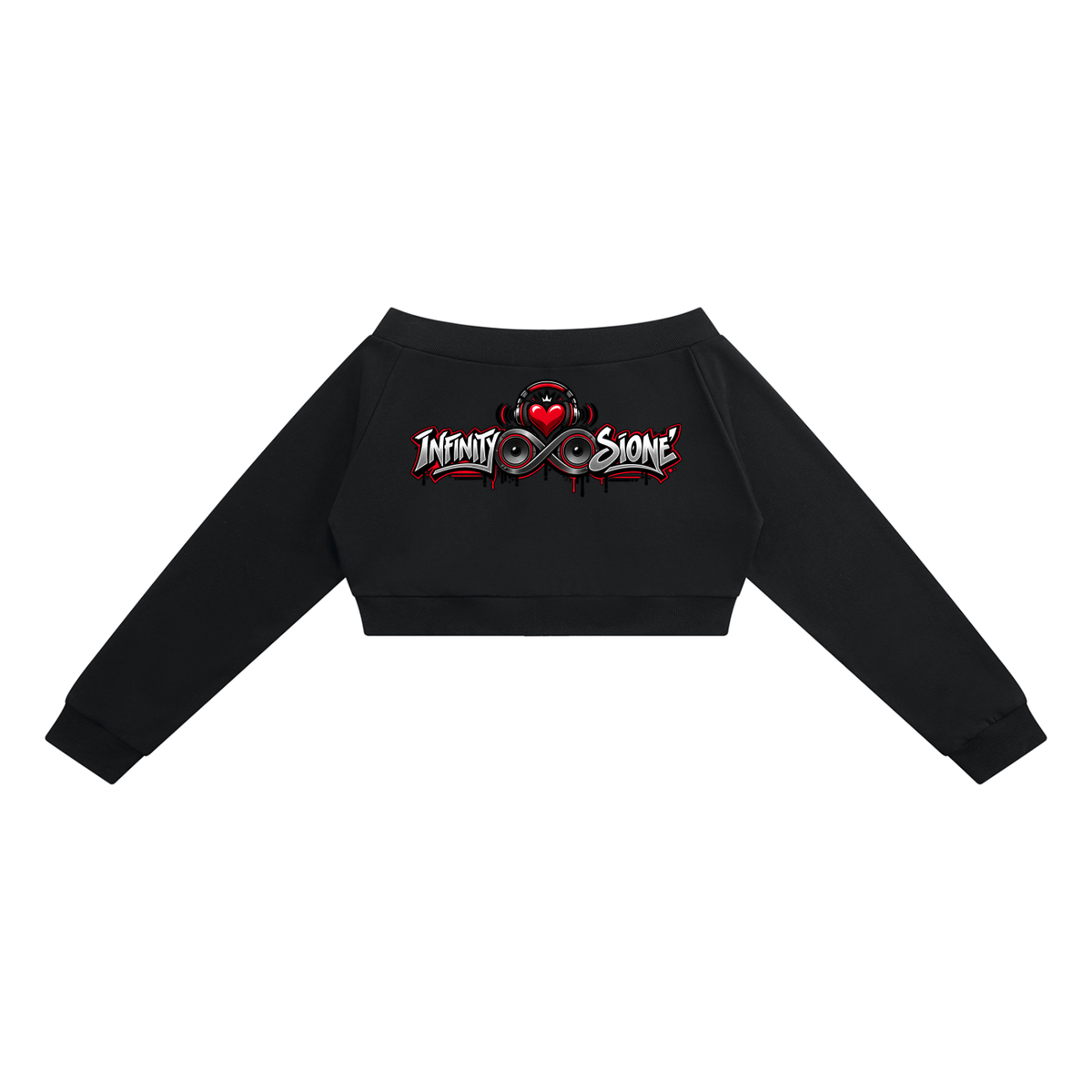 Infinity Sione™ "Heartbeatz" Women's Off-Shoulder Full Zip Hoodie