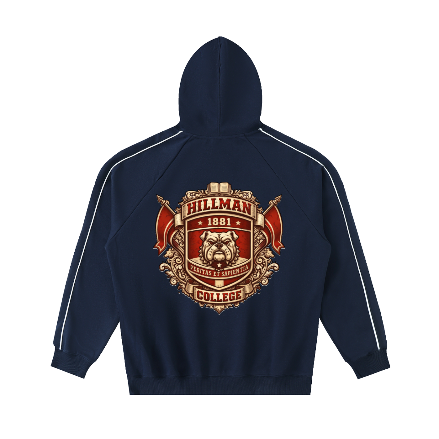“Hillman” Contrast Piping Raglan Hoodie
