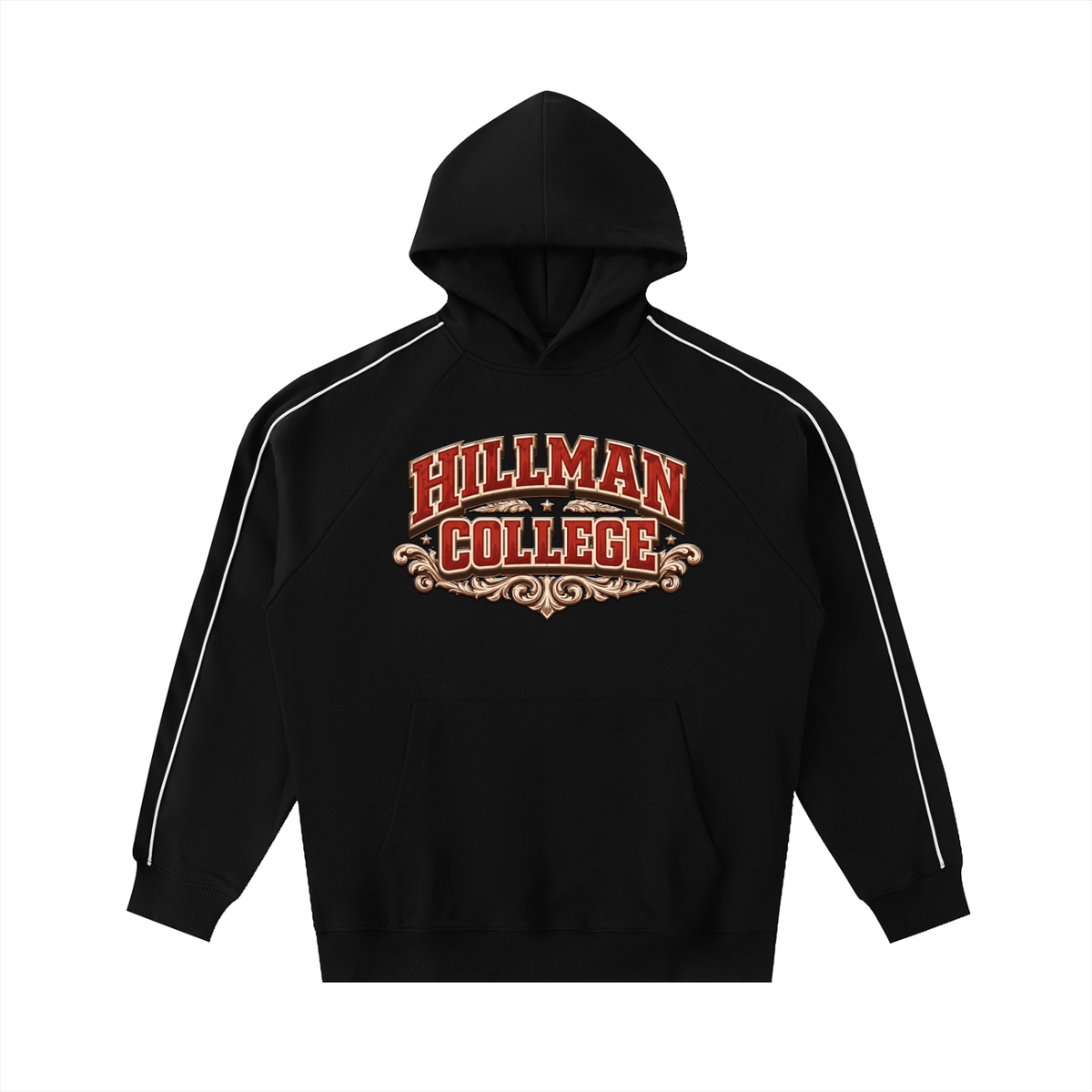 “Hillman” Contrast Piping Raglan Hoodie