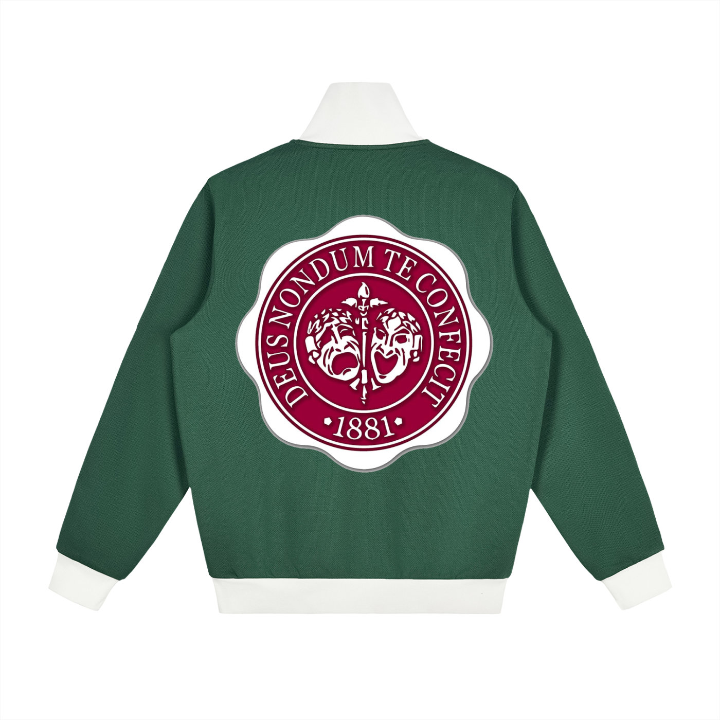 "Hillman College" Contrast Side Stripe Fleece Track Jacket
