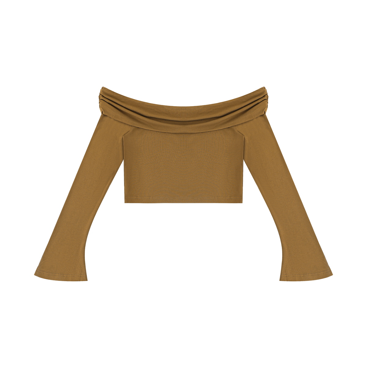 Brooklyn Republic Essentials™ Women's Off-the-Shoulder Bell Sleeve Crop