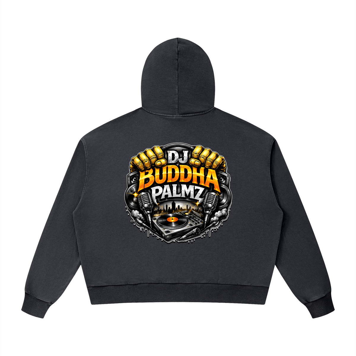Basement Kemist™ “Buddha Palmz” Mineral Wash Boxy Full-Zip and Pullover Set