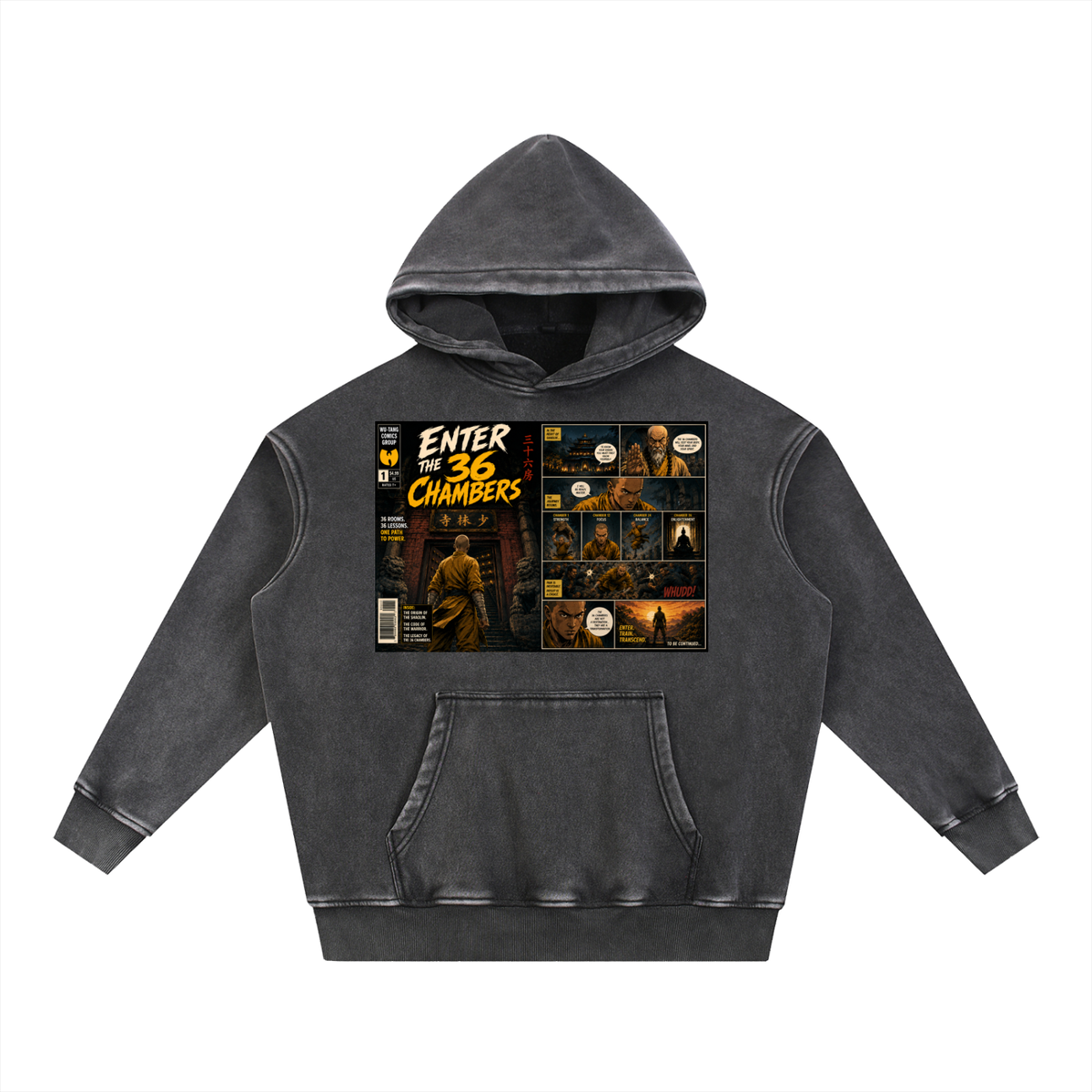 PYN™ x BKRP™ "Enter the 36 Chambers" Snow Wash Fleece Oversize Hoodie
