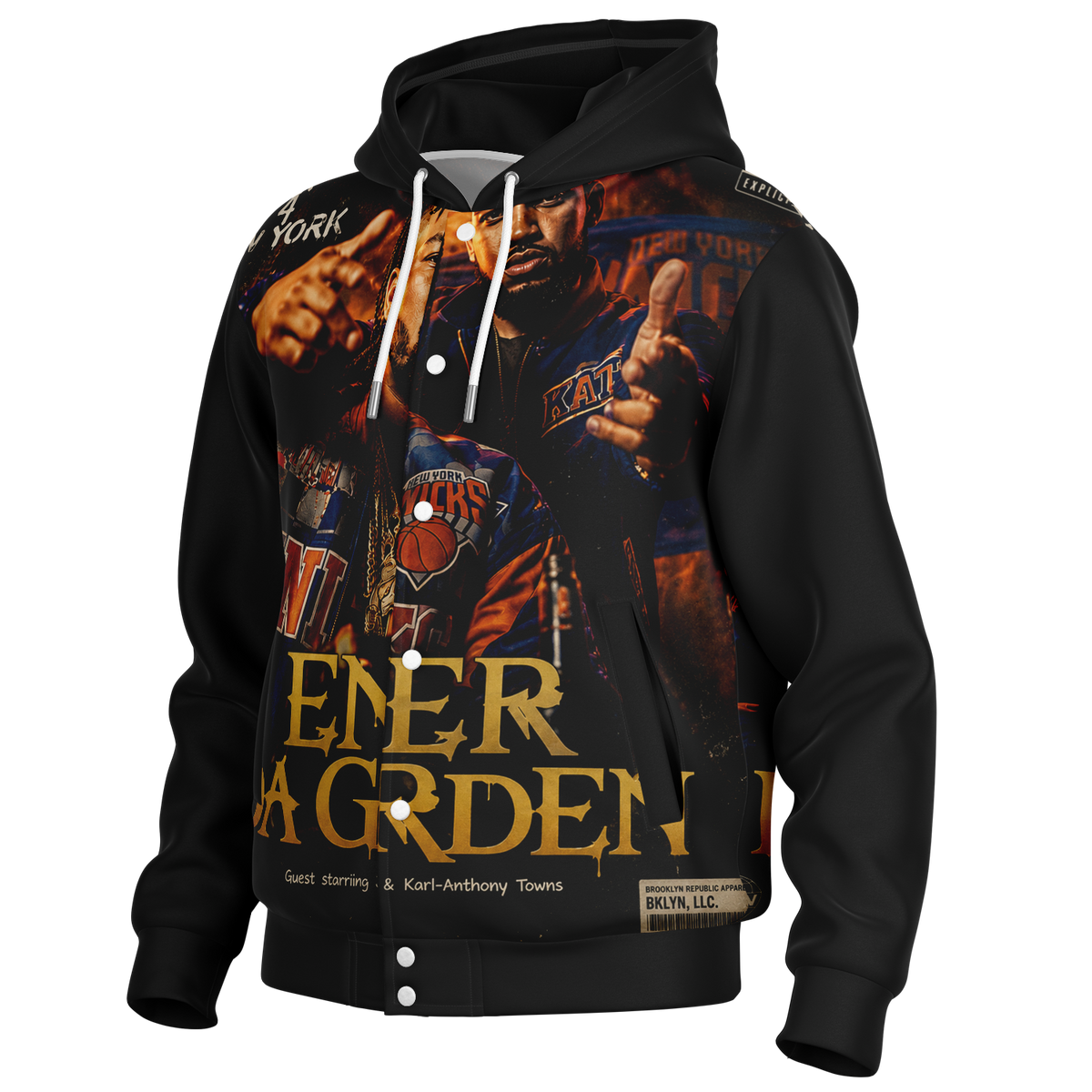 "Only Built 4 New York" Hooded Baseball Jacket