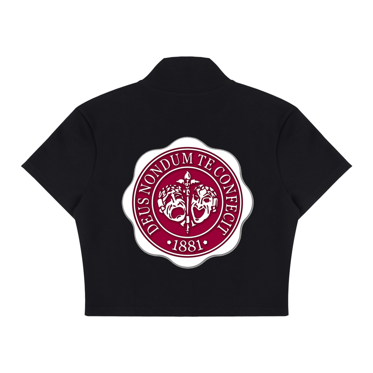 Hillman College "Gilbert Hall" Women's Cropped Full Zip Short Sleeve T-Shirt