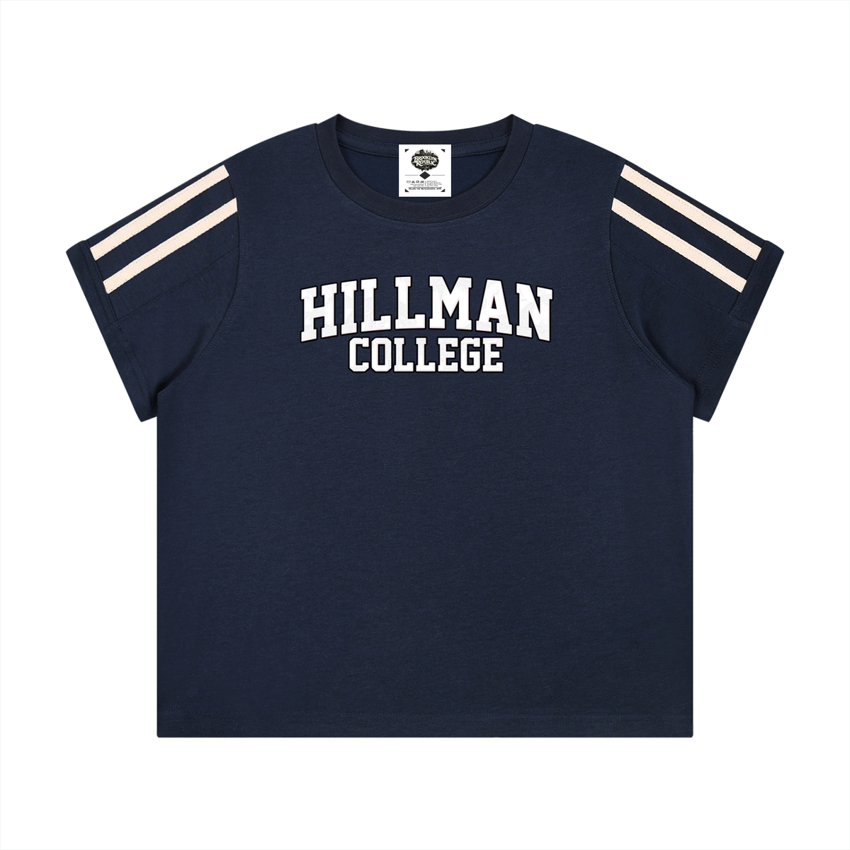 "Hillman College" Women's Varsity Stripe T-Shirt