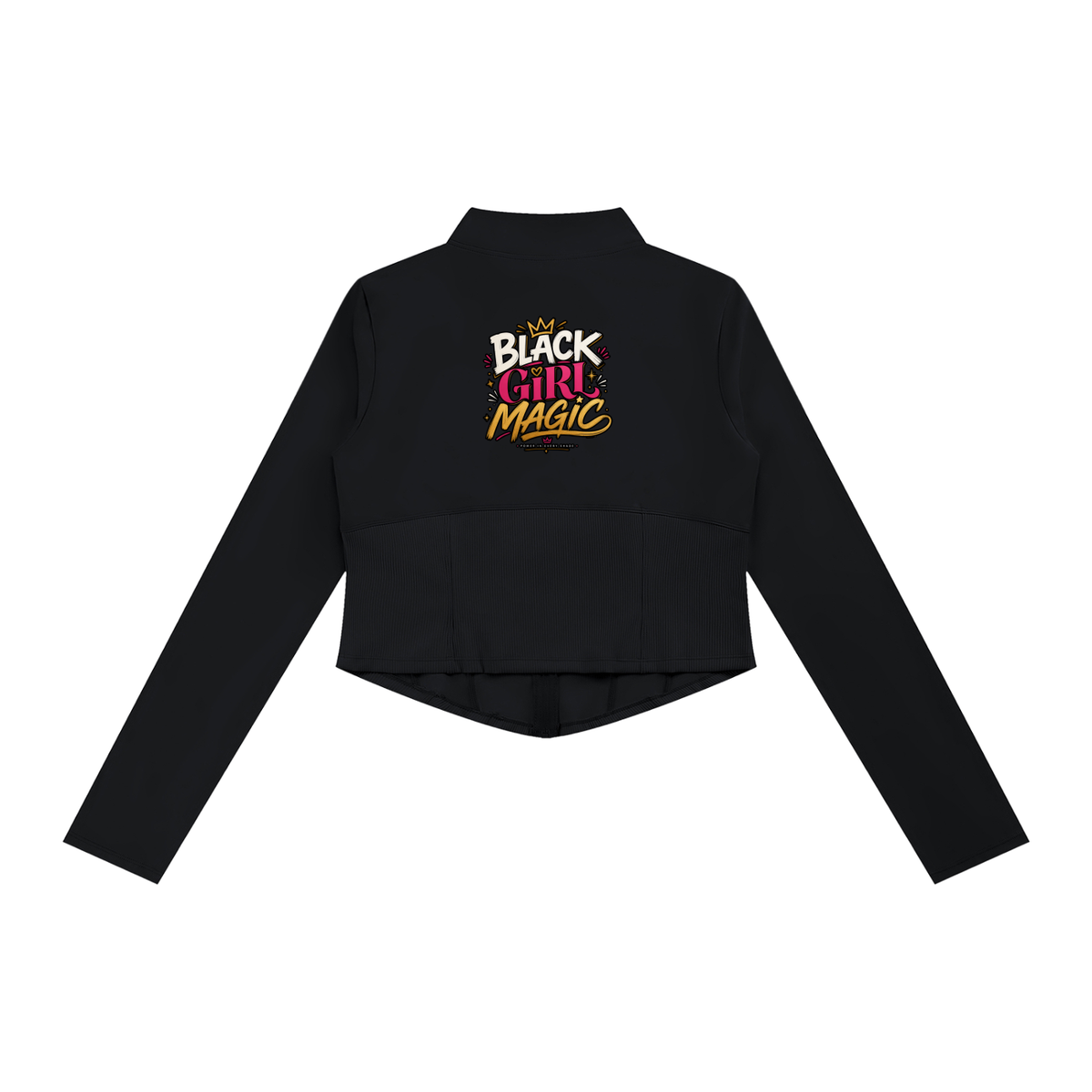 "Black Girl Magic" Women's Slim Fit Full-Zip Yoga Jacket