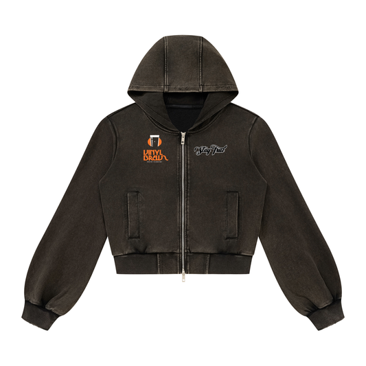 "Vinyl Brews" Women’s Vintage Wash Ruched Sweatsuit