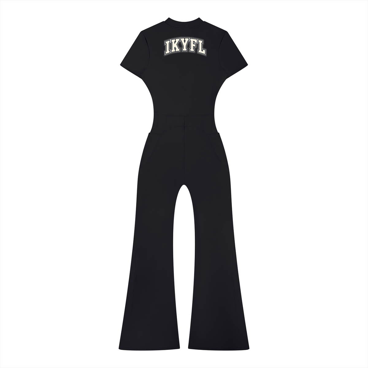Brooklyn Republic Essentials™ Women’s Tight Flared Leg Quarter-Zip Jumpsuit