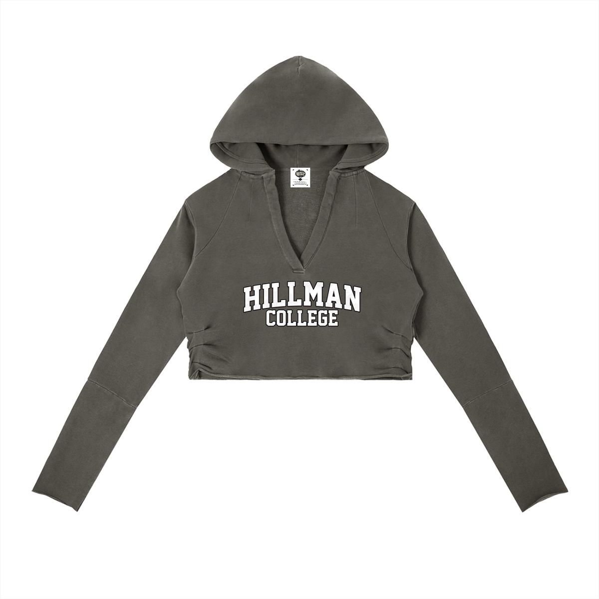 "Hillman College" Vintage Washed Raw Edge Hoodie