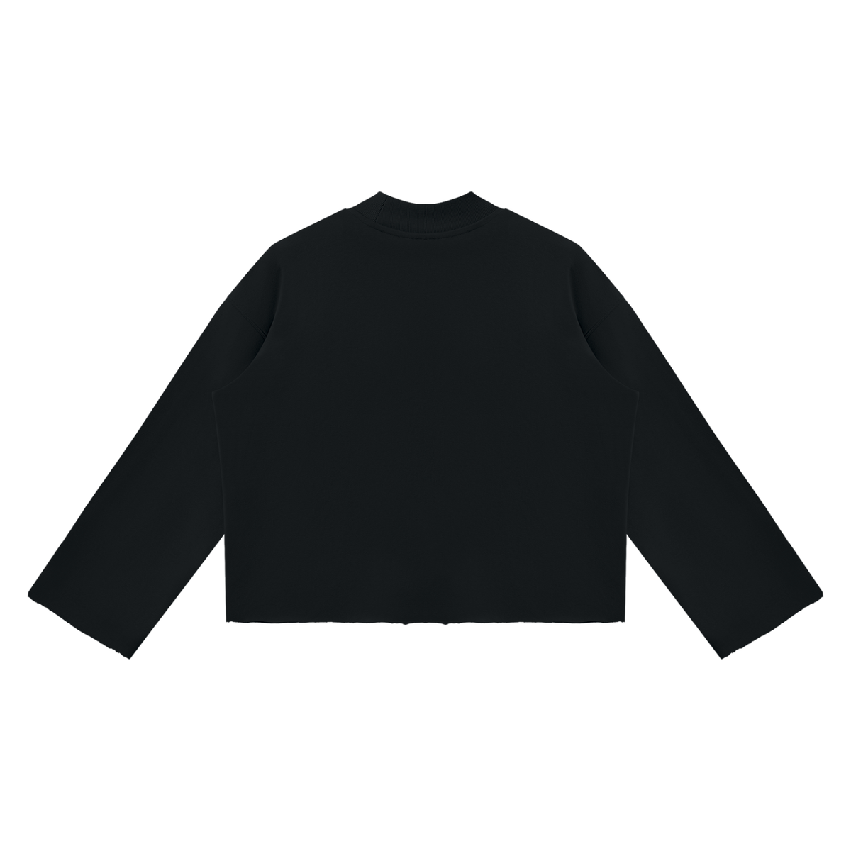 PYN™ "WUSA" Women's Mock Neck Raw Edge Boxy Sweatshirt