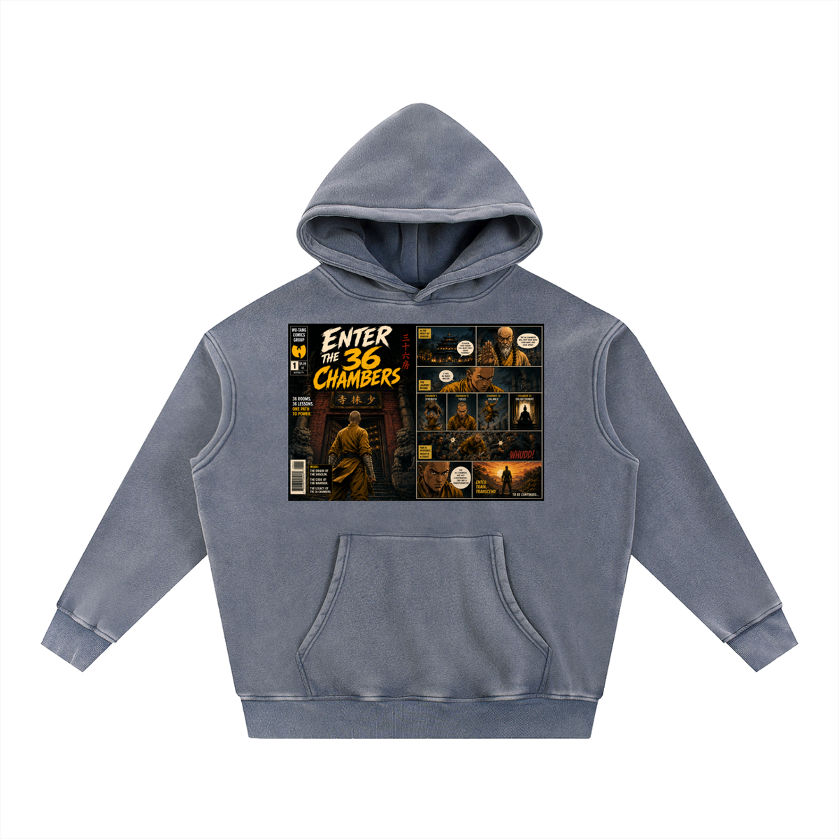 PYN™ x BKRP™ "Enter the 36 Chambers" Snow Wash Fleece Oversize Hoodie