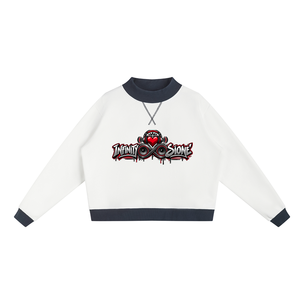 Infinity Sione™ "Heartbeatz" Mock Neck Crewneck Sweatshirt