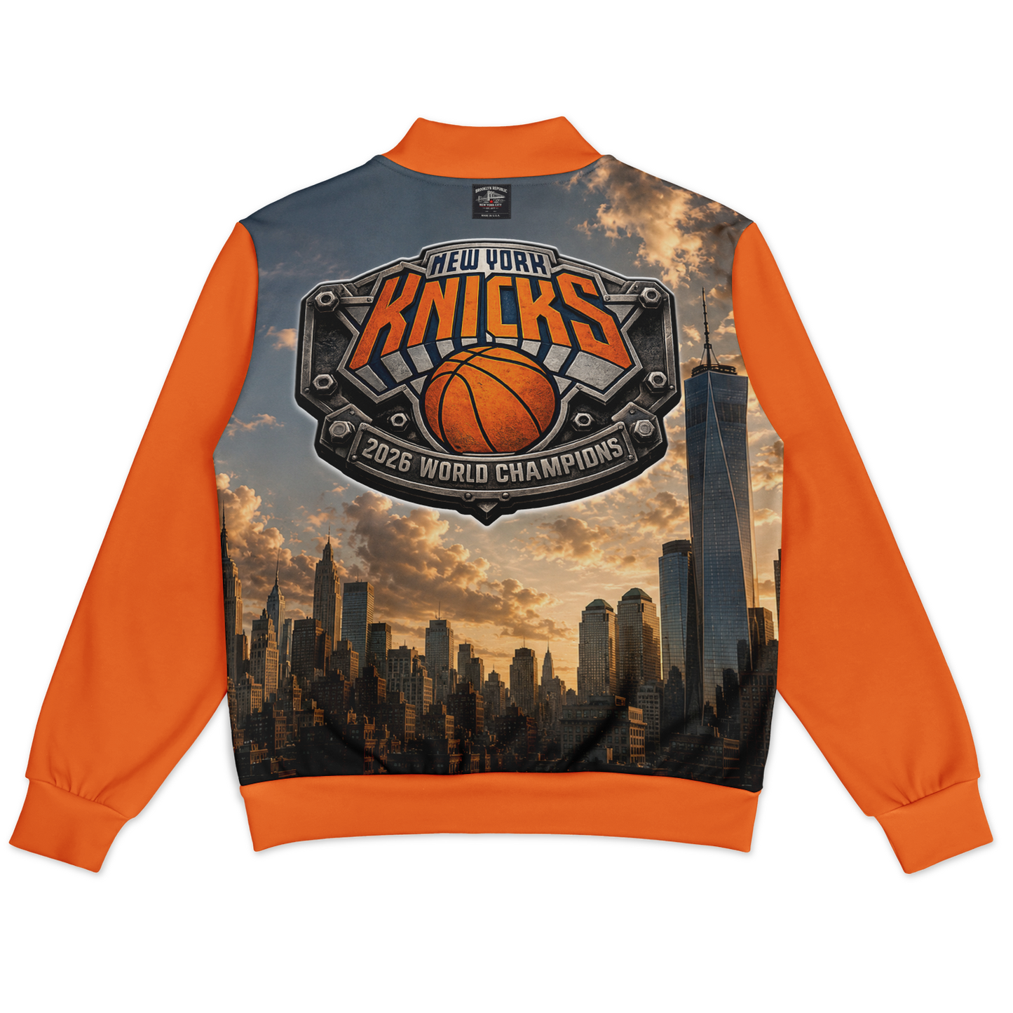 “Orange and Blue Skies” Heavyweight Baseball Jacket