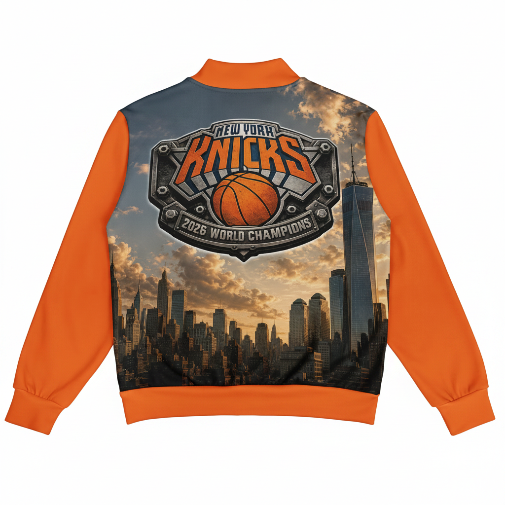 “Orange and Blue Skies” Heavyweight Baseball Jacket