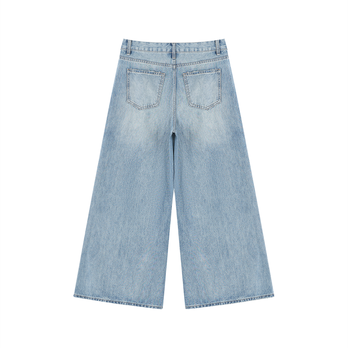 Brooklyn Republic Essentials™ Women's Vintage Wash Distressed Wide Leg Jeans