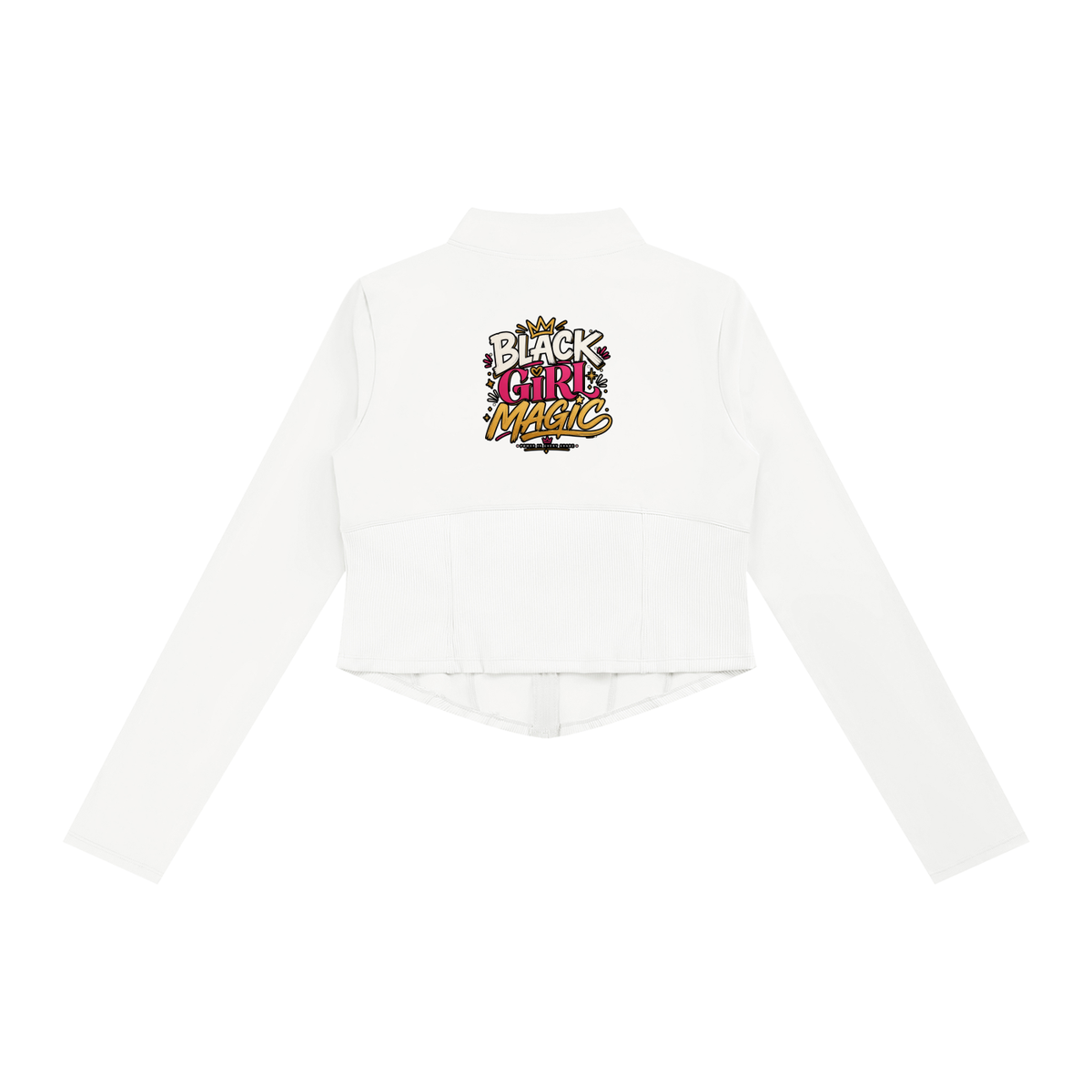 "Black Girl Magic" Women's Slim Fit Full-Zip Yoga Jacket