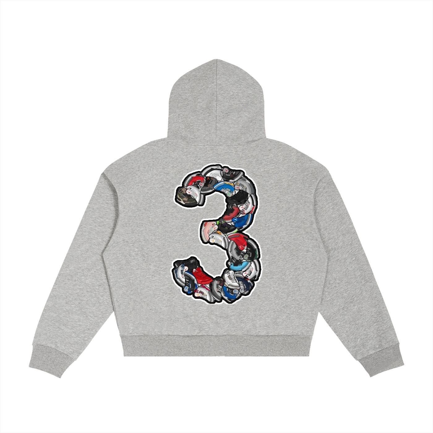 "AJ 3" Contrast Plaid Boxy Zip Hoodie