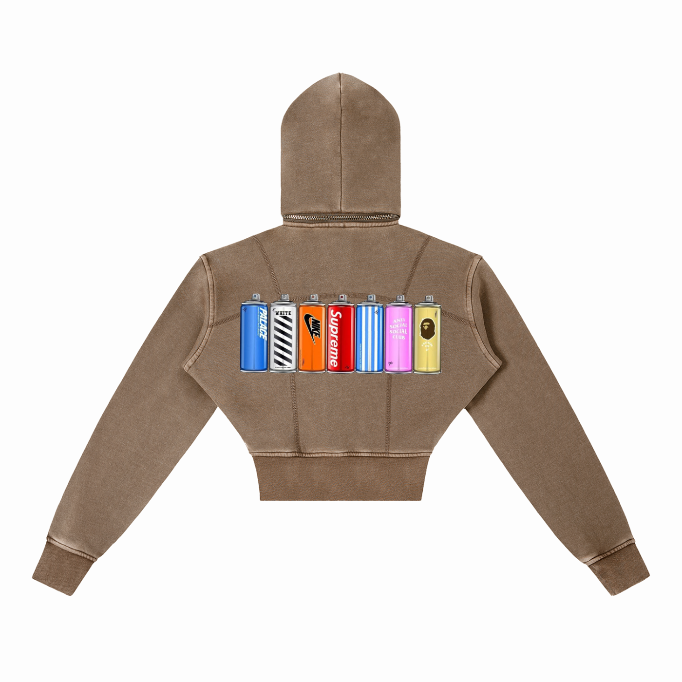 "Taggin' " Vintage Washed Cropped Fleece Hoodie