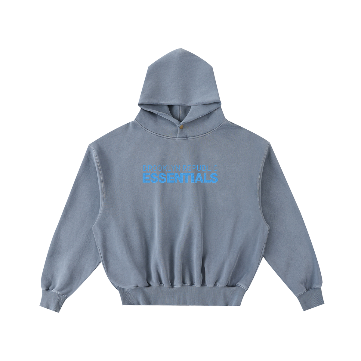 Brooklyn Republic Essentials™ Embroidered Frayed Enzyme Washed Fleece Hoodie