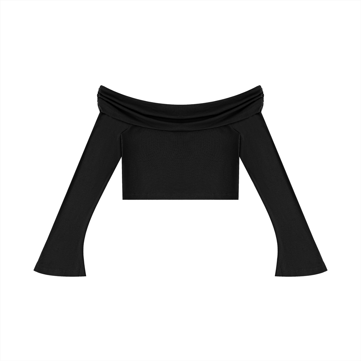 Brooklyn Republic Essentials™ Women's Off-the-Shoulder Bell Sleeve Crop