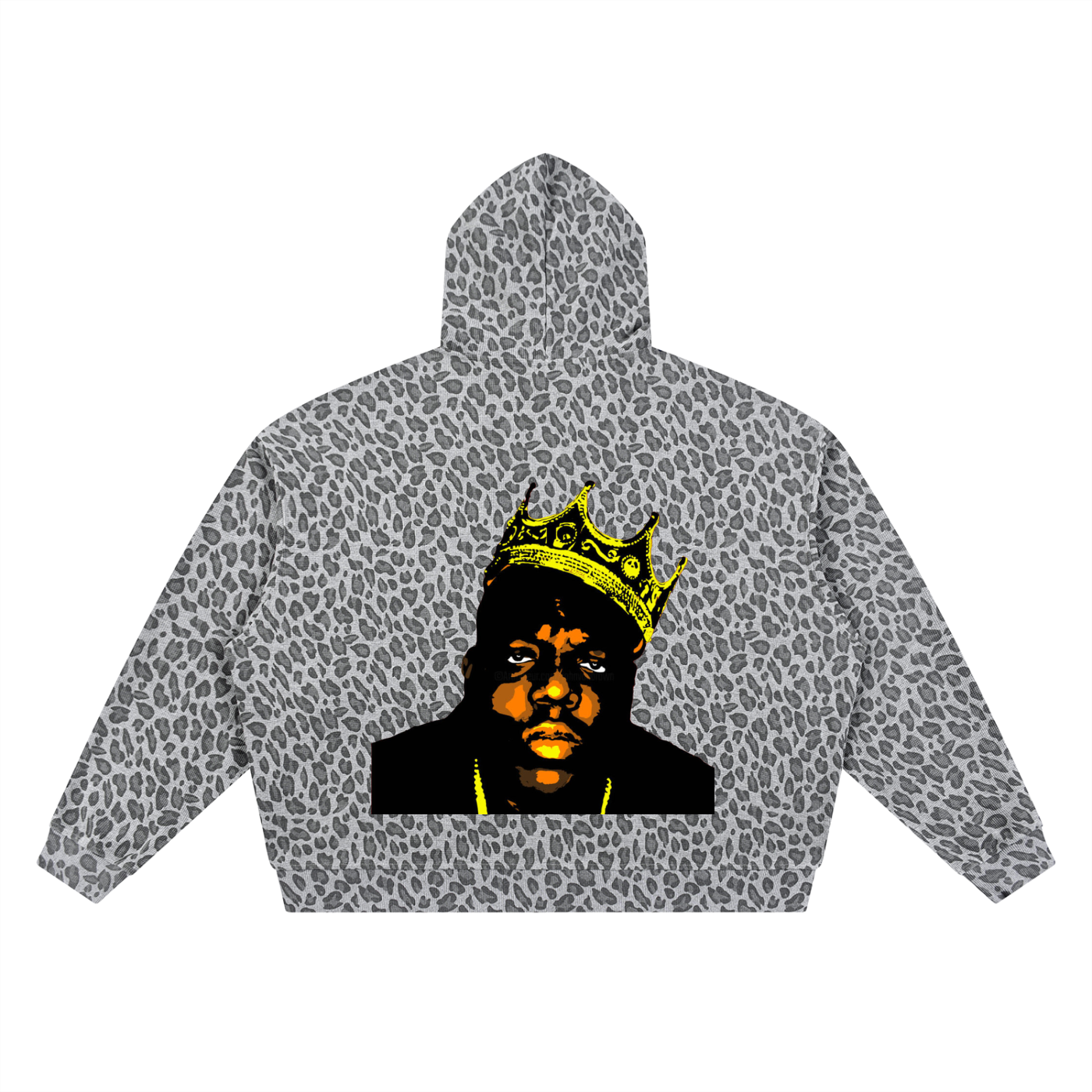 "The B.I.G Crown" Leopard Print Waffle Full Zip Hoodie
